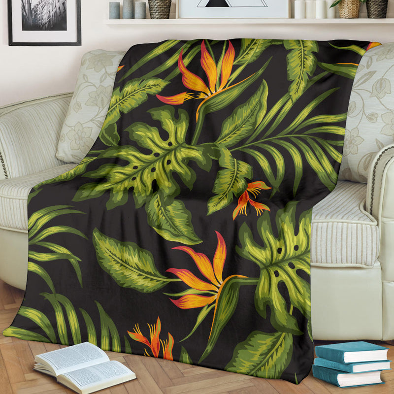 Bird Of Paradise Pattern Print Design BOP013 Fleece Blanket