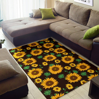Sunflower Pattern Print Design SF01 Area Rugs