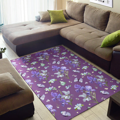 Iris Pattern Print Design IR09 Area Rugs