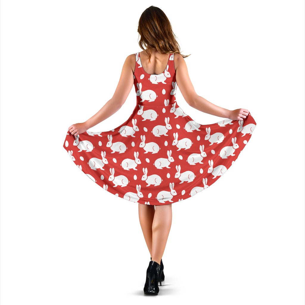 Rabbit Pattern Print Design RB017 Midi Dress