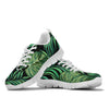 Green Fresh Tropical Palm Leaves Sneakers White Bottom Shoes