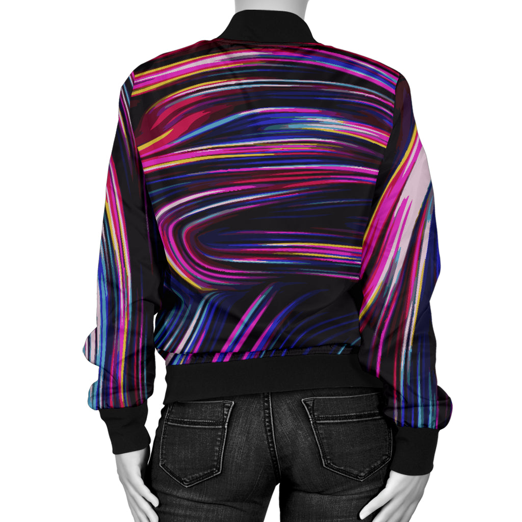 Liquid Pattern Print Design 01 Women's Bomber Jacket