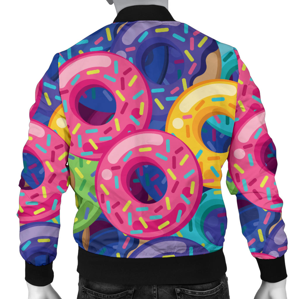 Donut Pattern Print Design DN010 Men Bomber Jacket