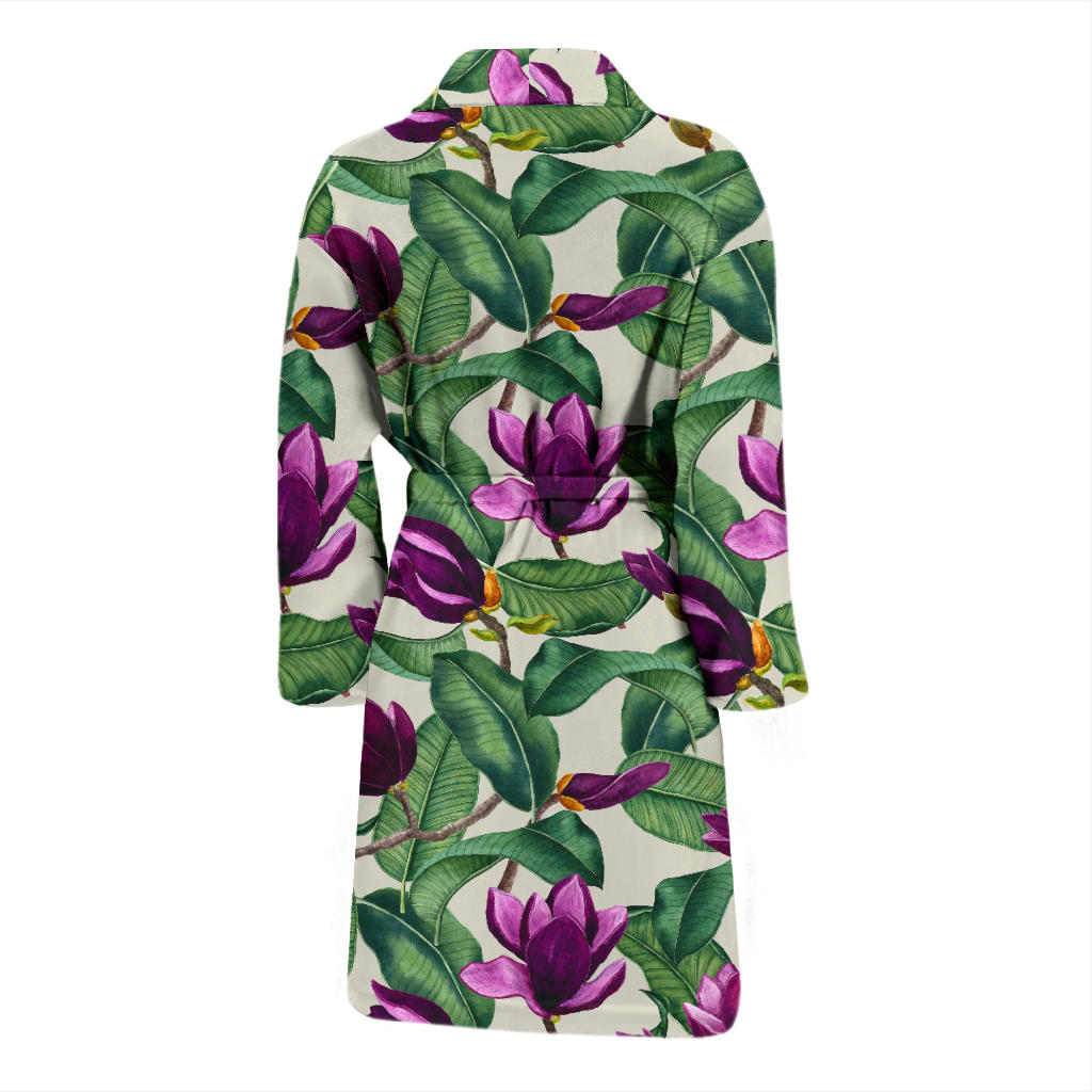 Magnolia Pattern Print Design MAG07 Men Bathrobe