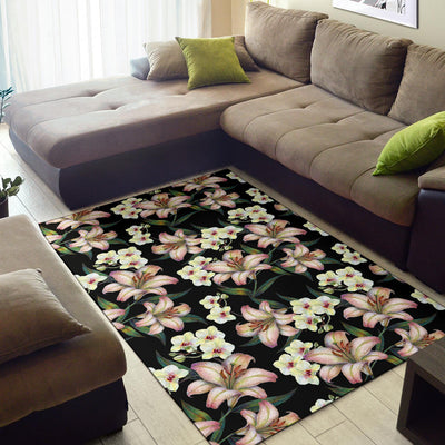Lily Pattern Print Design LY03 Area Rugs