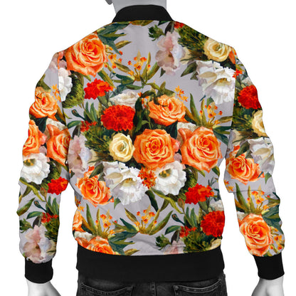 Lisianthus Pattern Print Design LT04 Men Bomber Jacket