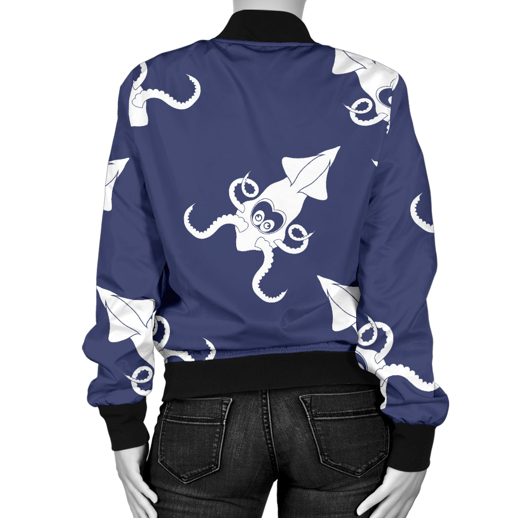 Giant Squid Pattern Print Design 02 Women's Bomber Jacket
