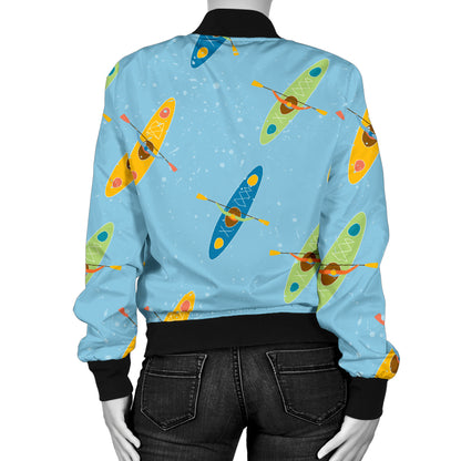 Kayak Pattern Print Design 04 Women's Bomber Jacket