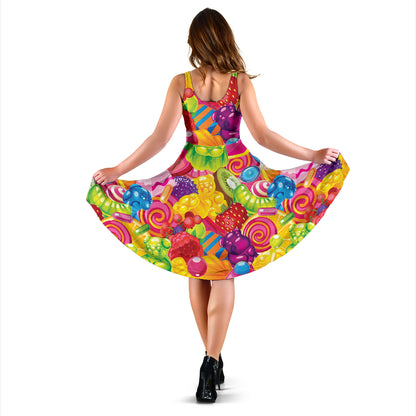 Candy Pattern Print Design CA01 Midi Dress