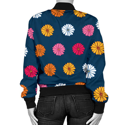Gerberas Pattern Print Design GB06 Women Bomber Jacket