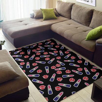 Lipstick Pattern Print Design LT01 Area Rugs