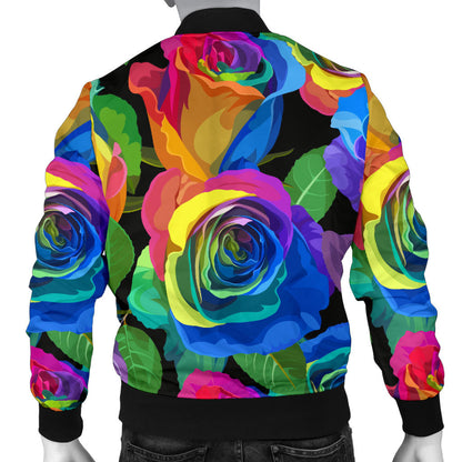 Rose Pattern Print Design RO02 Men Bomber Jacket