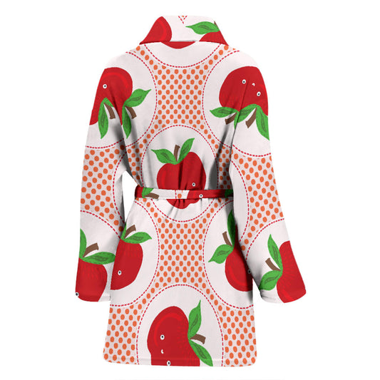 Apple Pattern Print Design AP08 Women Bathrobe