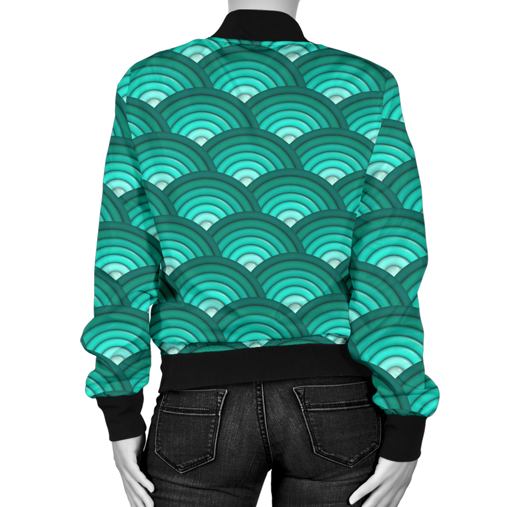 Scales Pattern Print Design 01 Women's Bomber Jacket