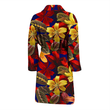 Lily Pattern Print Design LY014 Men Bathrobe