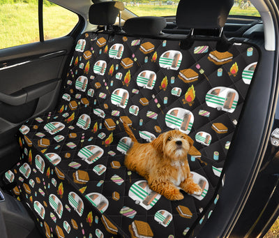 Camper marshmallow Camping Design Print Rear Dog  Seat Cover