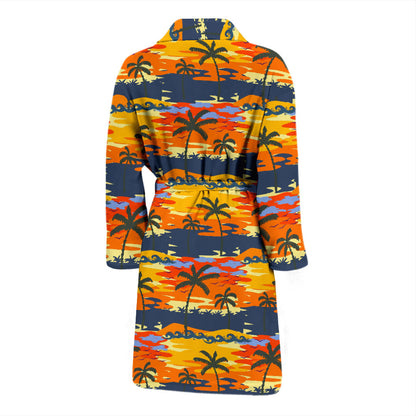 Palm Tree Pattern Print Design PT010 Men Bathrobe