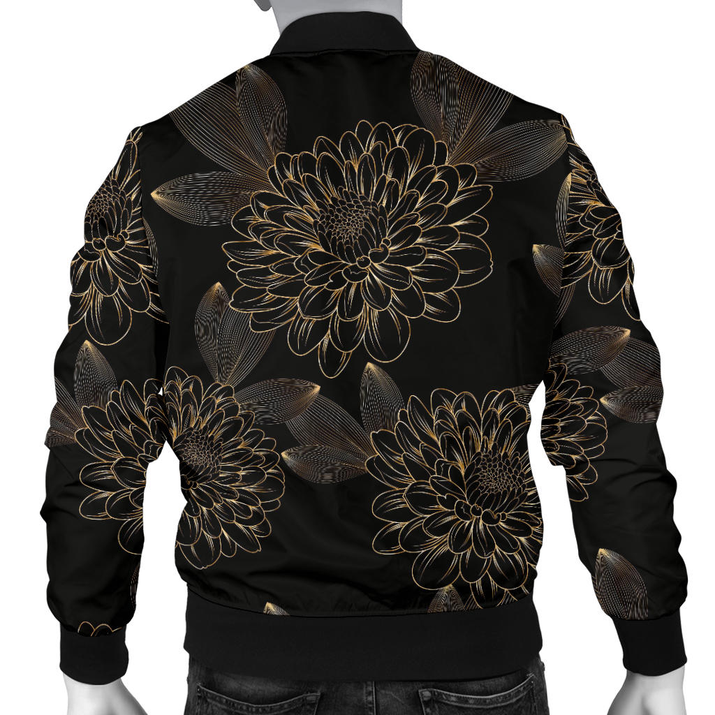 Dahlia Pattern Print Design DH04 Men Bomber Jacket