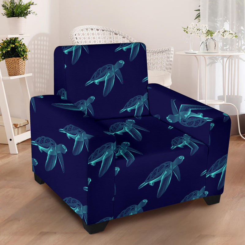 Sea Turtle Pattern Print Design T04 Armchair Slipcover