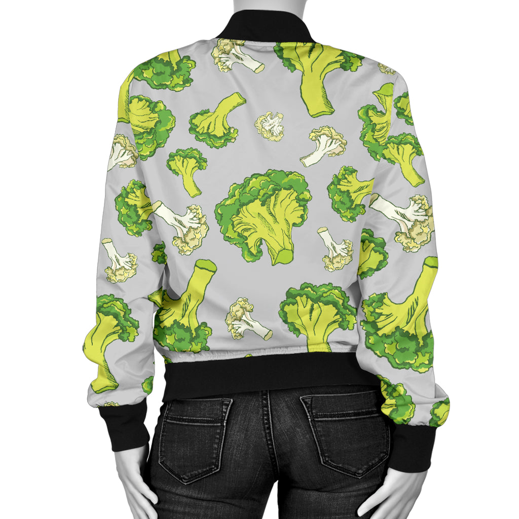 Broccoli Pattern Print Design 03 Women's Bomber Jacket