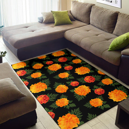 Marigold Pattern Print Design MR05 Area Rugs
