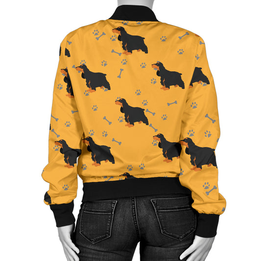 Cocker Pattern Print Design 01 Women's Bomber Jacket