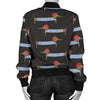 Dachshund Pattern Print Design 04 Women's Bomber Jacket