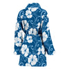 Hibiscus Pattern Print Design HB03 Women Bathrobe