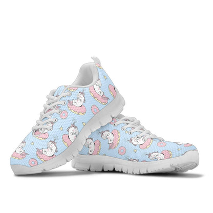 Donut Unicorn Pattern Print Design DN014 Sneakers White Bottom Shoes