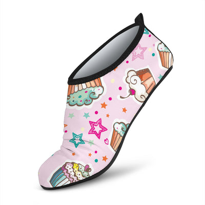 Cupcake Pattern Print Design CP03 Aqua Water Shoes