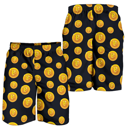 Bitcoin Pattern Print Design DO04 Mens Shorts