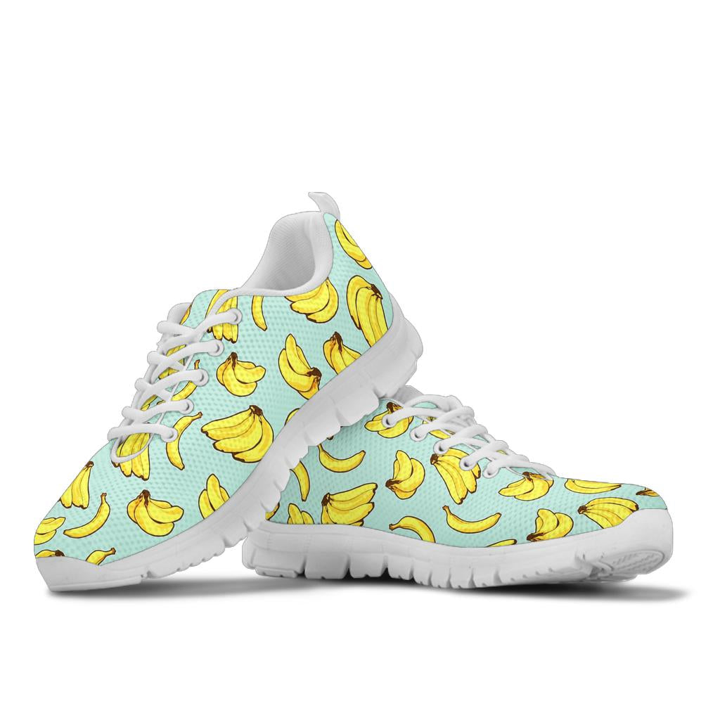 Banana Pattern Print Design BA04 Sneakers White Bottom Shoes