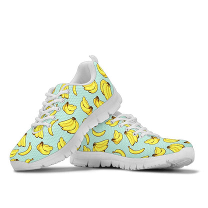 Banana Pattern Print Design BA04 Sneakers White Bottom Shoes