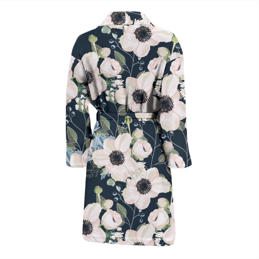 Anemone Pattern Print Design AM02 Men Bathrobe