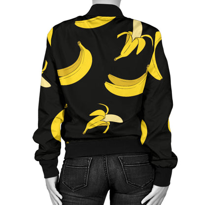 Banana Pattern Print Design BA05 Women Bomber Jacket