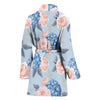 Hydrangea Pattern Print Design HD06 Women Bathrobe