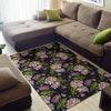 Lotus Embroidered Pattern Print Design LO06 Area Rugs