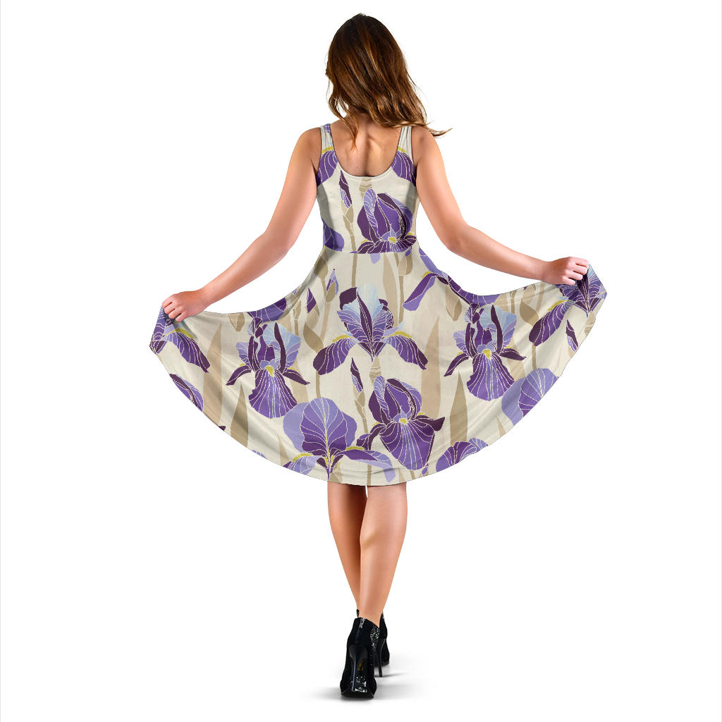 Iris Pattern Print Design IR02 Midi Dress
