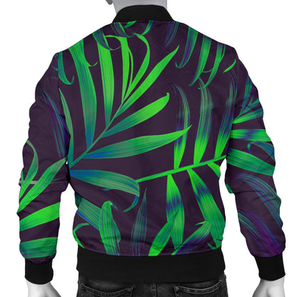 Palm Leaves Pattern Print Design PL01 Men Bomber Jacket