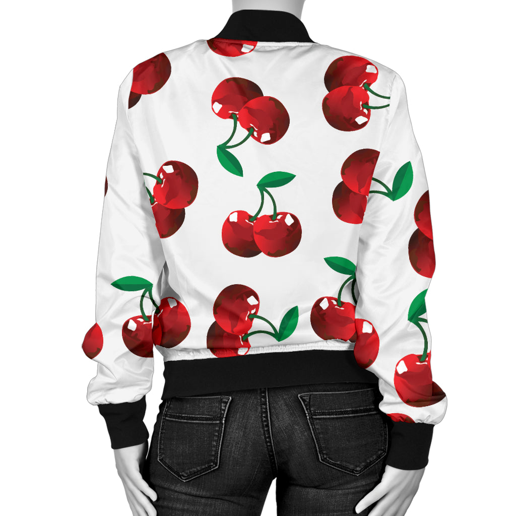 Cherry Pattern Print Design 01 Women's Bomber Jacket