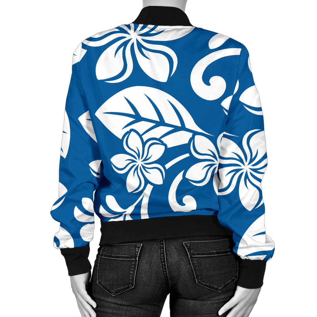 Plumeria Pattern Print Design PM013 Women Bomber Jacket