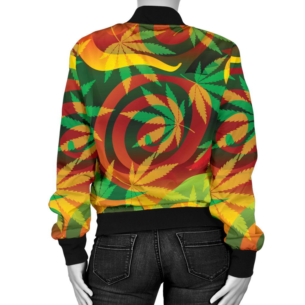 Rastafarian Pattern Print Design A01 Women's Bomber Jacket