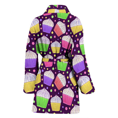 Cupcake Pattern Print Design CP07 Women Bathrobe