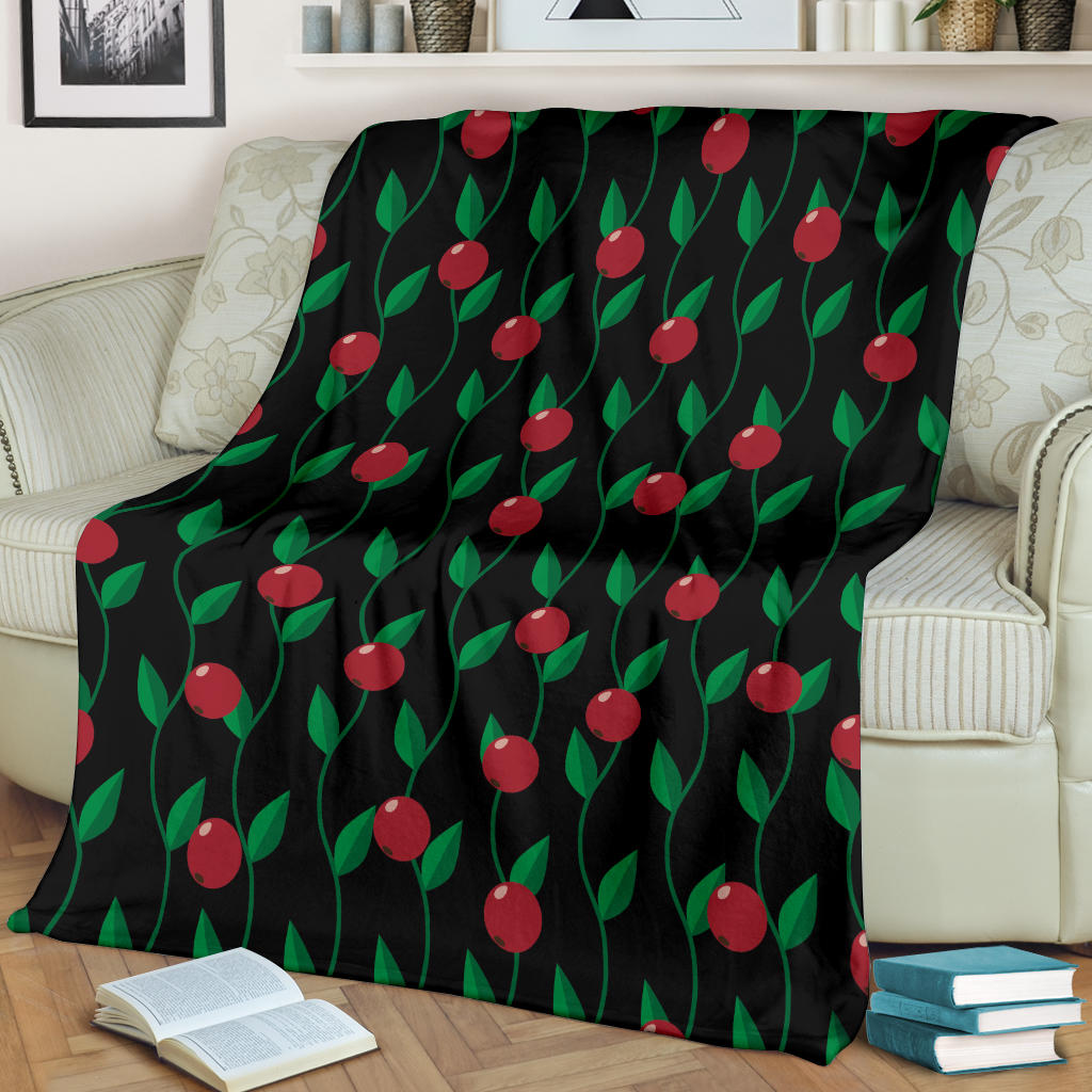 Cranberry Pattern Print Design CB01 Fleece Blanket