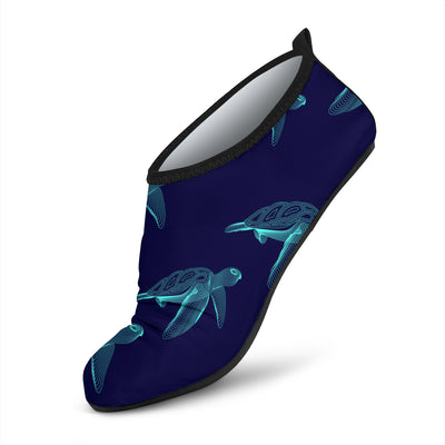 Sea Turtle Pattern Print Design T04 Aqua Water Shoes