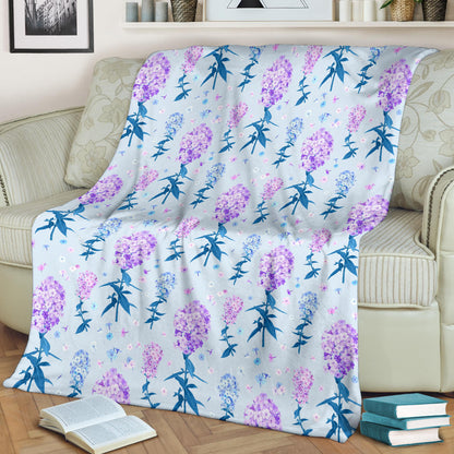 Lilac Pattern Print Design LI05 Fleece Blanket