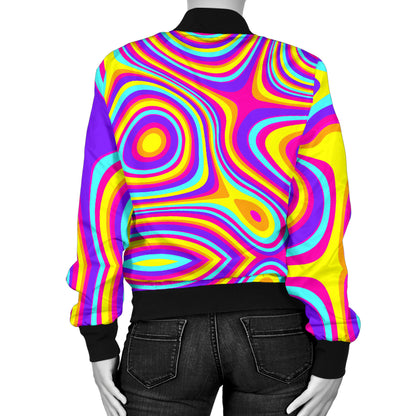 Liquid Pattern Print Design 06 Women's Bomber Jacket