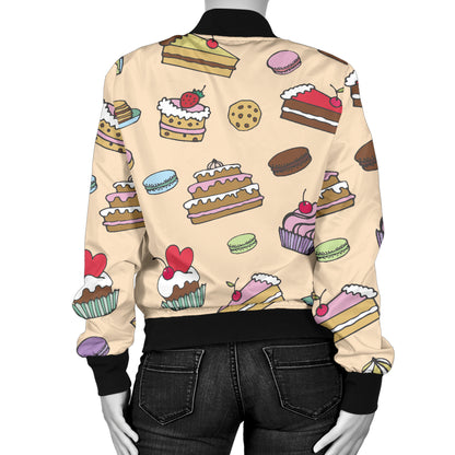 Cake Pattern Print Design 03 Women's Bomber Jacket