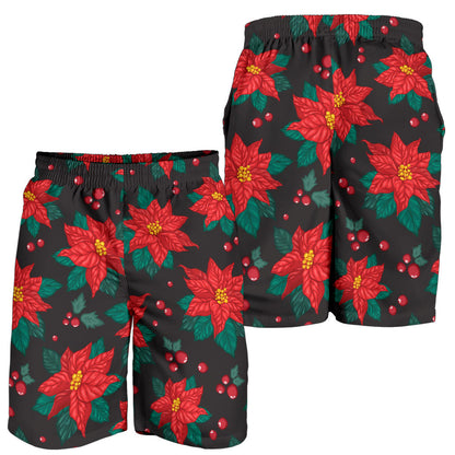 Poinsettia Pattern Print Design POT07 Mens Shorts