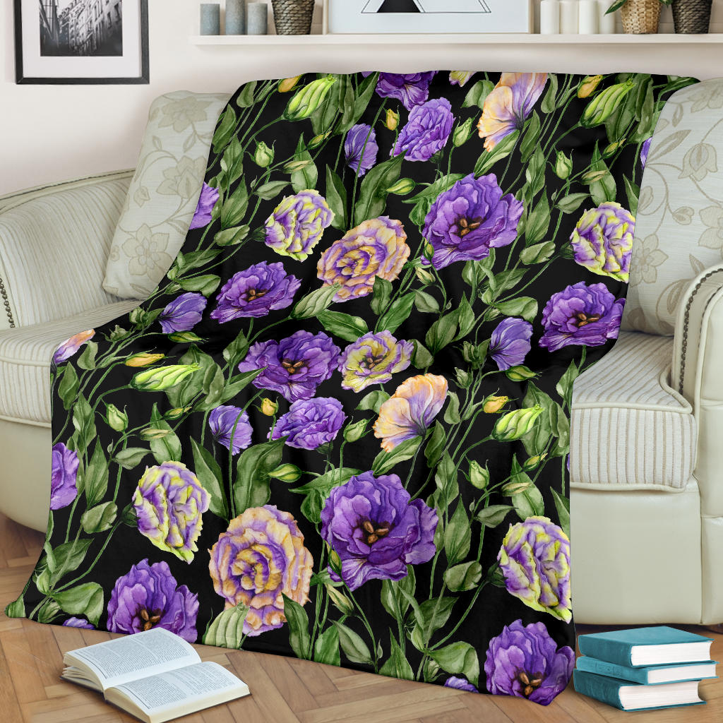 Lisianthus Pattern Print Design LT02 Fleece Blanket